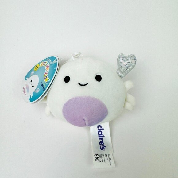 Squishmallow 3.5” Magela the White Crab Plush Keychain Clip-On Claires NWT NEW - Picture 3 of 3